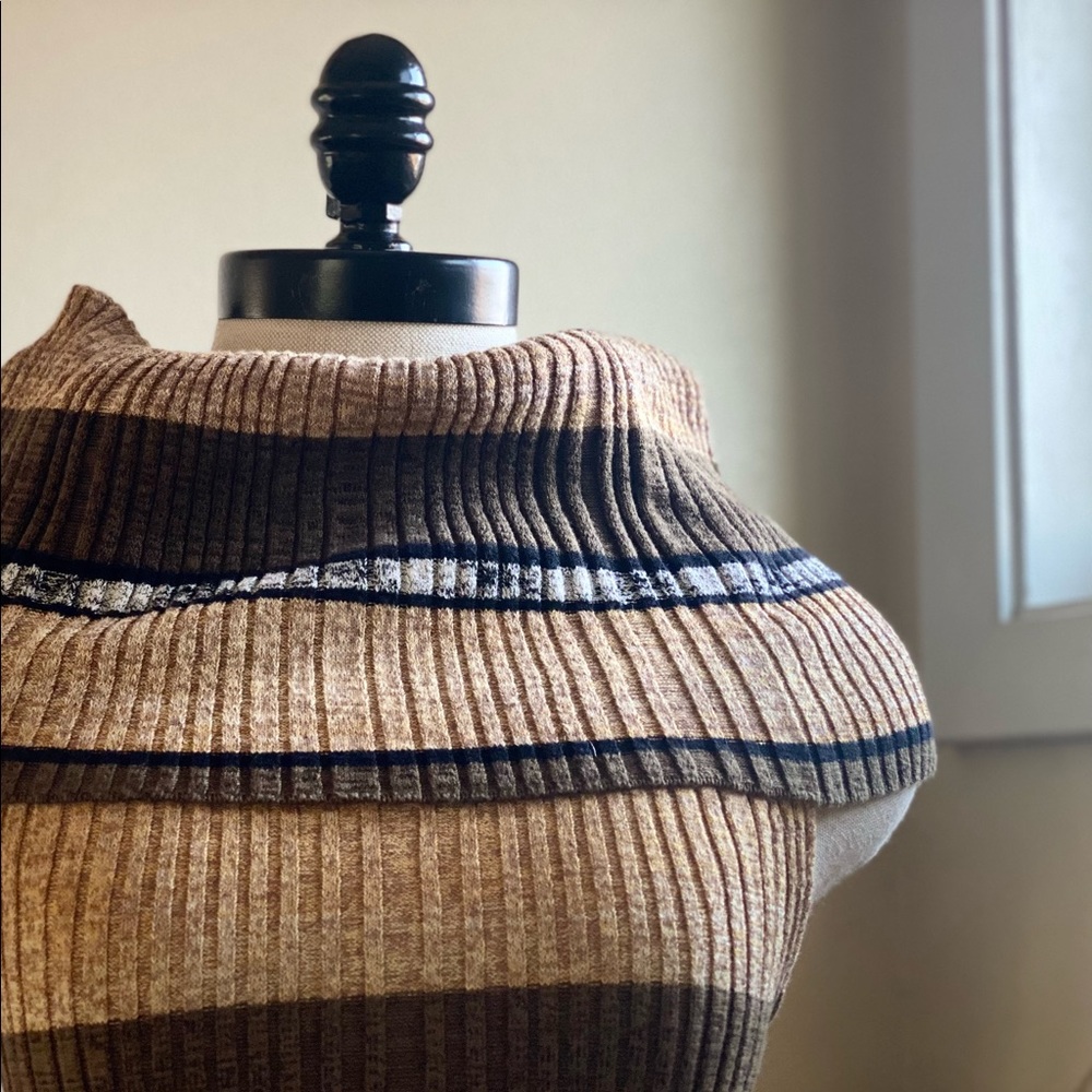 Free People Sleeveless Stripe Cowl-Neck Sweater